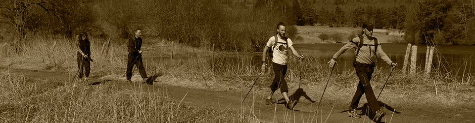 les moniteurs de marche nordique en action